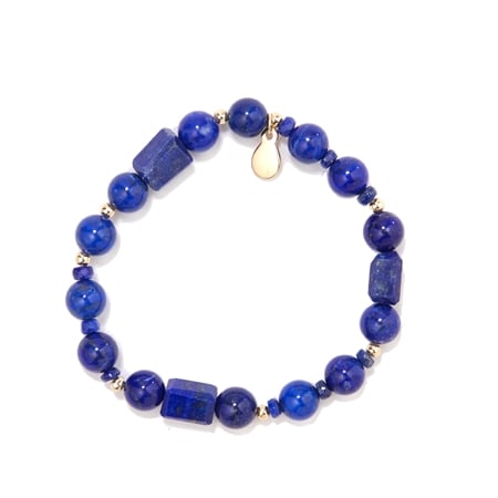 93.3ct Lapis Lazuli Stretch Bracelet 19cm Sterling Silver