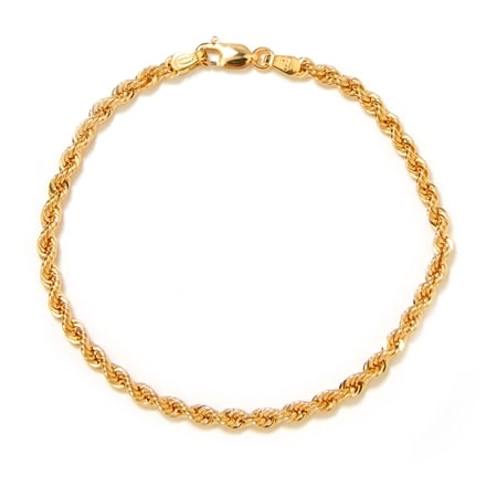 18ct Yellow Gold Italian Rope Bracelet 18.5cm