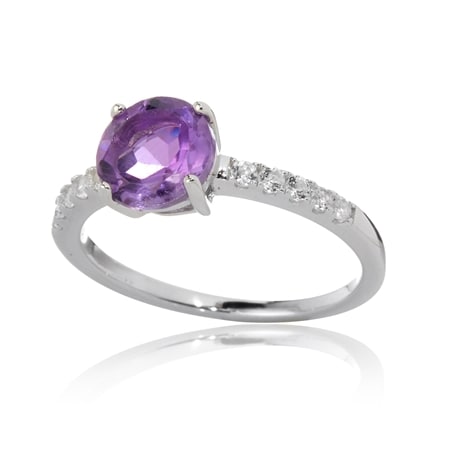 NY Gems Classic Solitaire Ring Sterling Silver