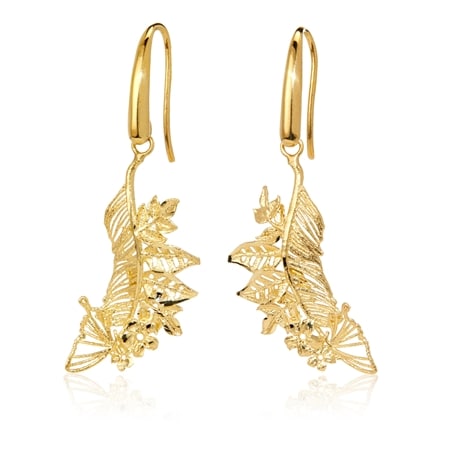 Merletto di Francesca 9ct Lace Detail Leaf Earring