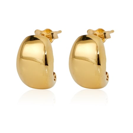 9ct Gold Italian Wide Huggie Earrings