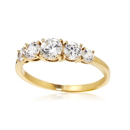 Diamonesque 1.20ct tw 9ct Yellow Gold Graduated 5 Stone Ring