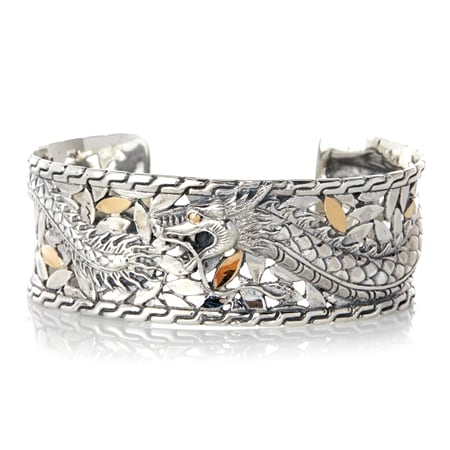 Samuel B Dragon Design Bangle Sterling Silver