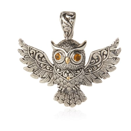 Samuel B Owl Design Pendant Sterling Silver