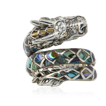 Samuel B Dragon Design Ring Sterling Silver