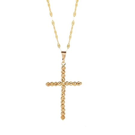 18ct Yellow Gold Cross Necklace 50cm
