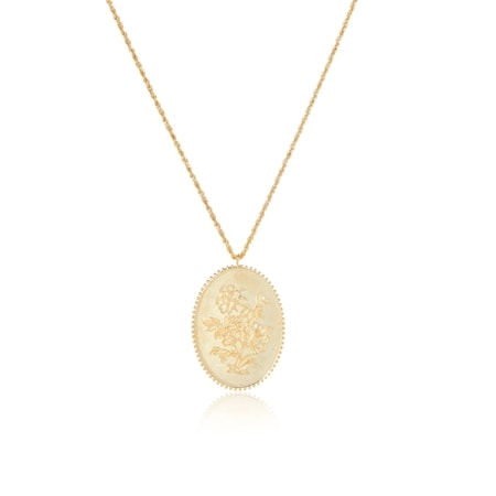 Splendido 14ct Yellow Gold Bouquet Cameo Necklace 50cm
