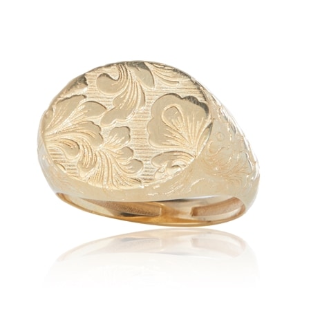 Splendido 14ct Yellow Gold Oval Rilievo Ring