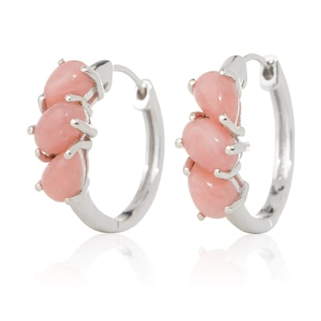 1.7ct Coloured Opal Hoop Earrings Sterling Silver