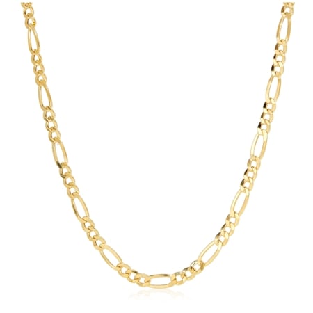 9ct Yellow Gold Italian Made Figaro Chain Necklace 55cm