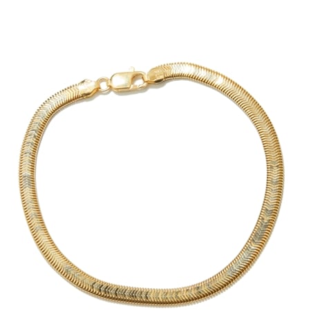 9ct Yellow Gold Flat Snake Chain Bracelet 19cm