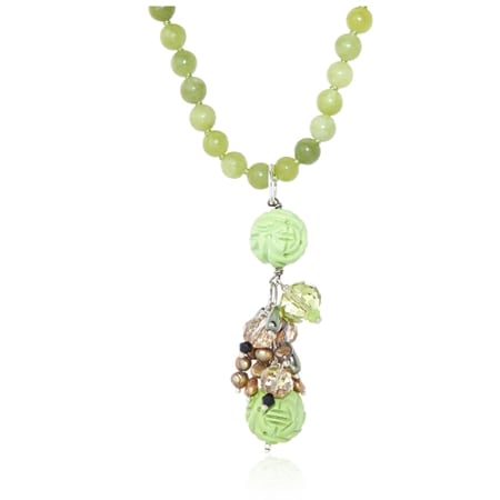 Amy Kahn Russell Statement Beaded Necklace Sterling Silver