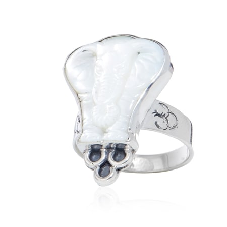 Amy Kahn Russell MOP Elephant Ring Sterling Silver
