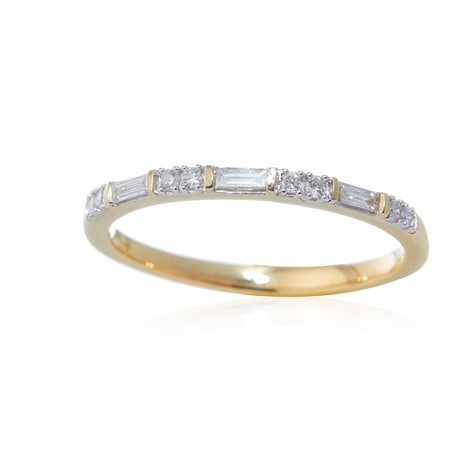 0.15ct Natural Diamond Round Half Eternity Ring 9ct Gold