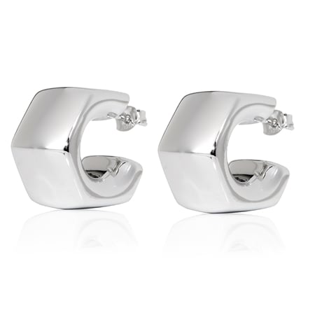 Sterling Silver Hexagon Stud Earrings