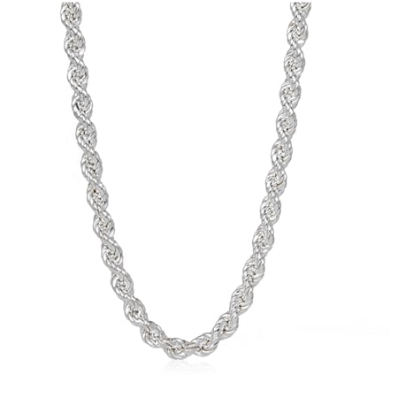 Sterling Silver Italian Twist Rope Necklace 45cm Chain