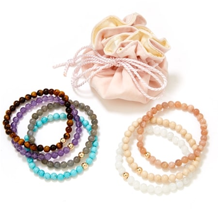 Dee Berkley 7 Stacker Gemstone Bracelets 19cm