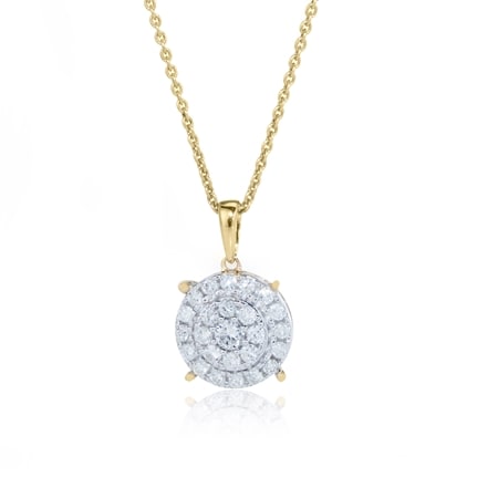 0.50ct Natural Diamond Cluster Pendant Necklace 50cm 9ct Gold