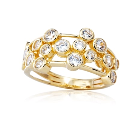 Diamonesque 1.26 ct tw Scattered Trio Ring 9ct Yellow Gold