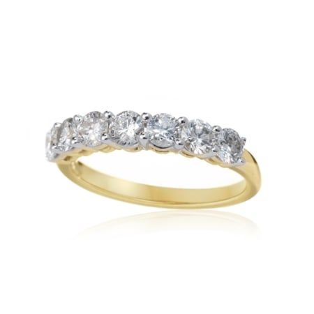 1.00ct Natural Diamond 7 Stone Anniversary Ring 9ct Gold