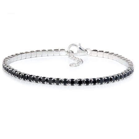 5.1ct Black Spinel Tennis Bracelet Sterling Silver