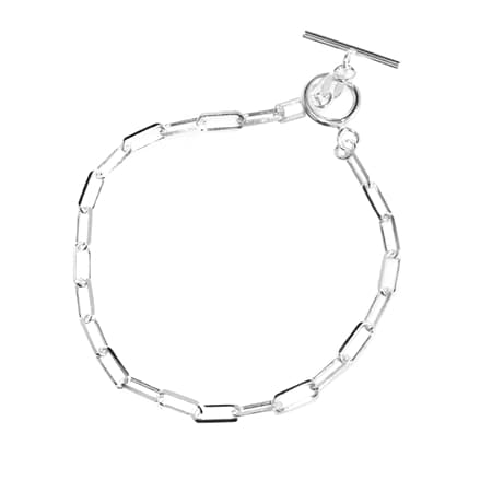 Sterling Silver Italian Paperclip Chain Bracelet 19cm