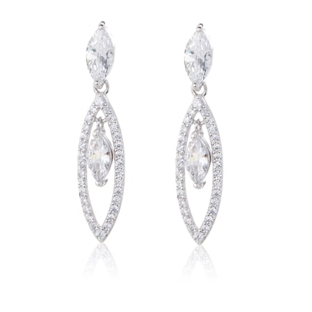 Diamonesque Luxe 1.35ct tw Marquise Drop Earring Sterling Silver