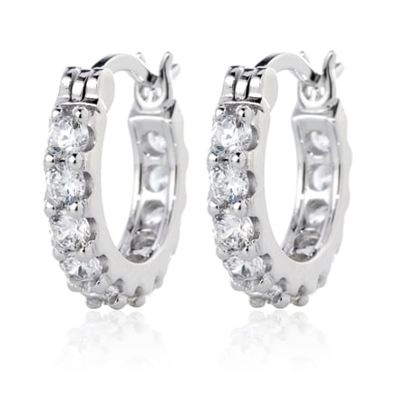 Diamonesque 1.10ct tw Hoop Earring Sterling Silver