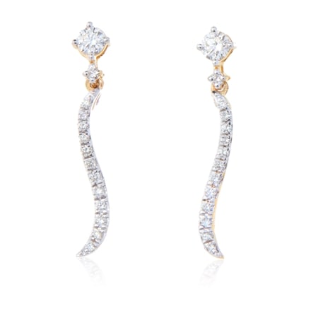 0.33ct De Beers Diamond Origin Story Twist Drop Earrings 18ct Yellow Gold