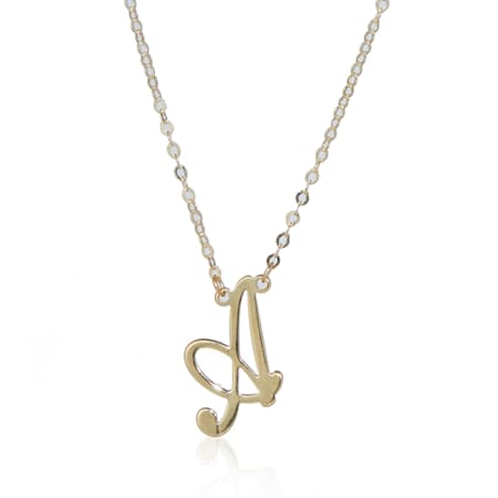 9ct Yellow Gold Italian Made Initial Necklace 50cm