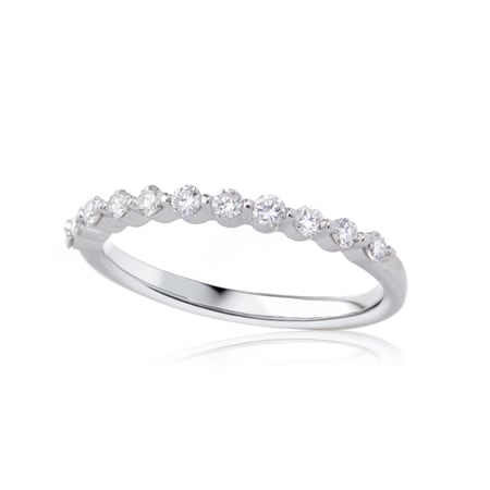0.33ct F Colour Natural Diamond Half Eternity Ring 18ct White Gold
