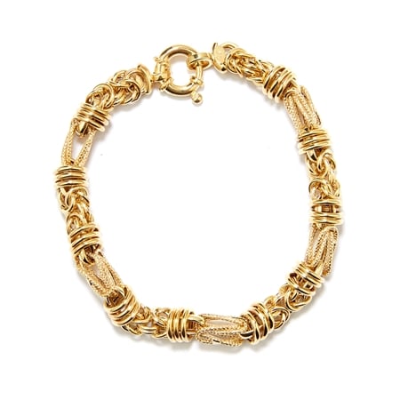 9ct Yellow Gold Italian Fantasia Bracelet 19cm