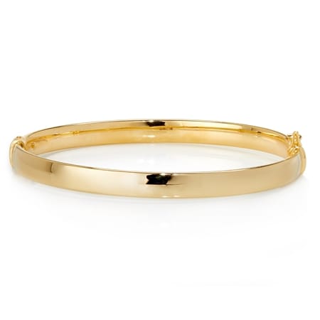 9ct Yellow Gold Italian 6mm Polished Hinge Bangle