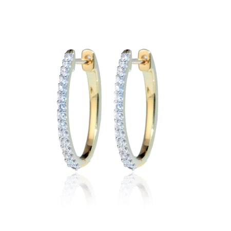 0.20ct Natural Diamond Huggie Earrings 9ct Yellow or White Gold