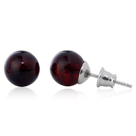 Baltic Amber 3.8ct Stud Earrings Sterling Silver