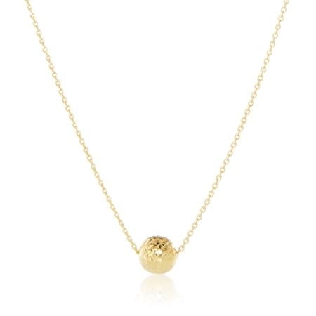 9ct Yellow Gold Italian Diamond Cut Ball Slider Necklace 45cm