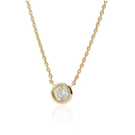 0.33ct Natural Diamond Bezel Set Necklace 50cm 9ct Gold
