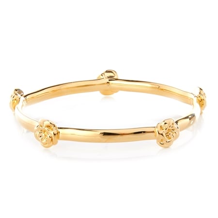 Oro Nuovo 14ct Yellow Gold Rose Bangle 65mm