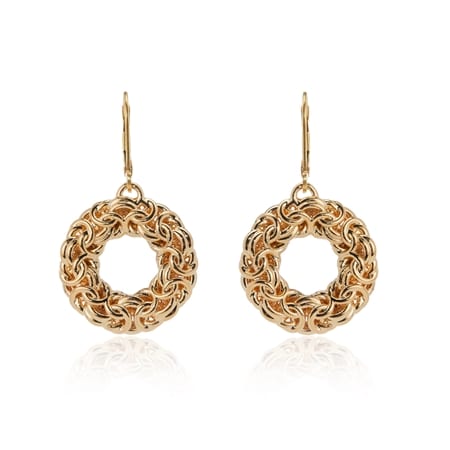 Oro Nuovo 14ct Gold Byzantine Wreath Leverback Earring