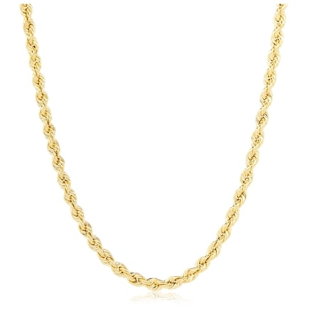 9ct Yellow Gold Luxe Rope Chain Necklace 60cm