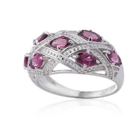 NY Gems Gemstone Criss Cross Ring Sterling Silver