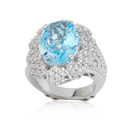 Dallas Prince 9.1ct Sky Blue Topaz Ring Sterling Silver
