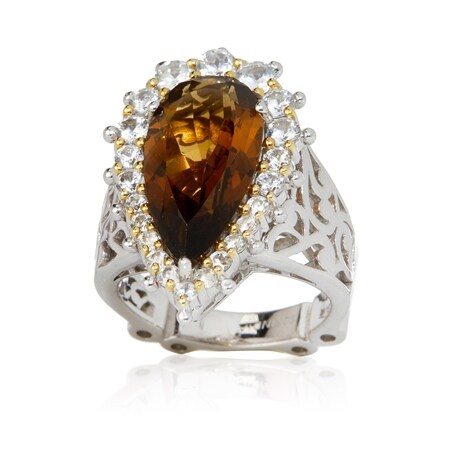 Dallas Prince 6.2ct Cognac Quartz Ring Sterling Silver