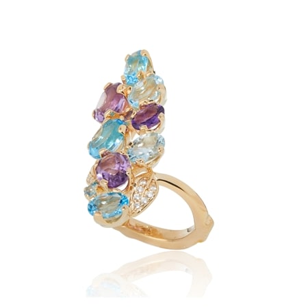 Dallas Prince Amethyst & Blue Topaz Ring Sterling Silver