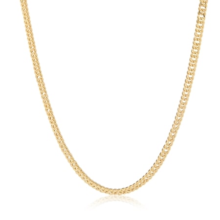 9ct Yellow Gold Triple Curb Chain Necklace 46cm