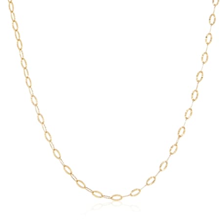 9ct Yellow Gold Diamond Cut Link Chain Necklace 46cm