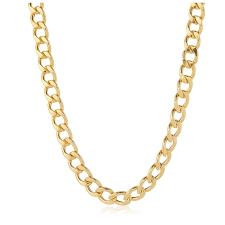 9ct Yellow Gold Luxurious Flat Curb Chain Necklace 46cm
