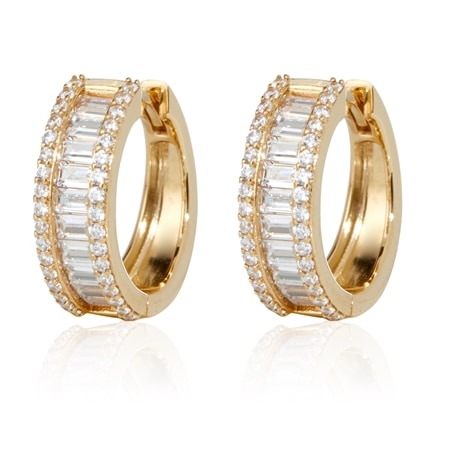 Diamonesque 1.05ct tw 9ct Yellow Gold Huggie Earrings