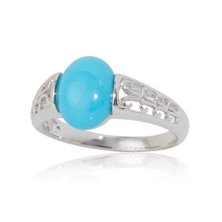 1.8ct Sleeping Beauty Turquoise Solitaire Ring Sterling Silver