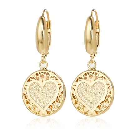 Splendido 14ct Yellow Gold Ricami Circle Drop Earrings